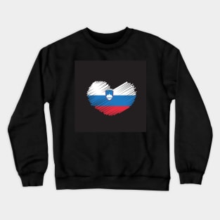 Slovenia Heart Flag Design Crewneck Sweatshirt